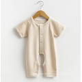 Органический хлопок с короткими рукавами Полосатый Baby Romper